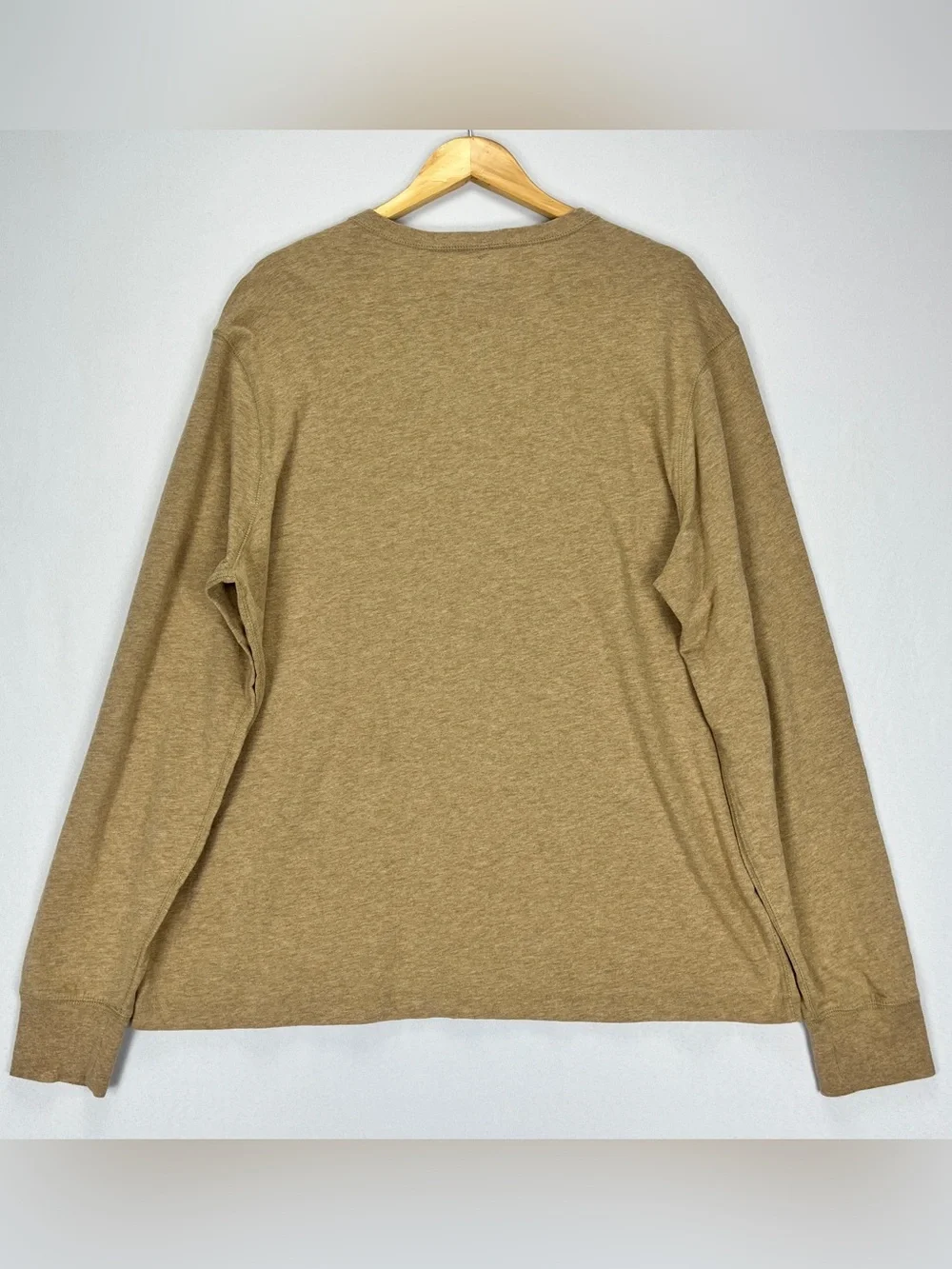 J. Crew Henley Long Sleeve Men’s Size XXL Beige 100% Cotton T-Shirt